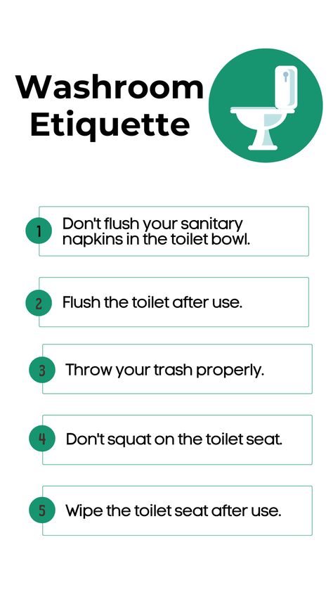 Teaching Washroom Etiquette for Kids Etiquette For Kids, Bathroom Etiquette, Toilet Rules, Kids Toilet, Etiquette And Manners, Kids Sand, How To Teach Kids, Good Manners, Toilet Training