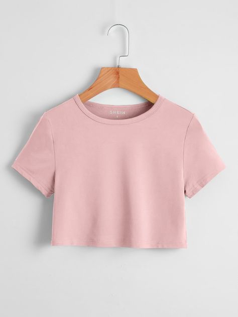 Baby Pink T Shirt, Crop Top Outfits Summer, Baby Pink Top, Light Pink Crop Top, Light Pink Shirt, Light Pink Shorts, Taylor Swift Tour Outfits, Light Pink Tops, Business Outfits Women