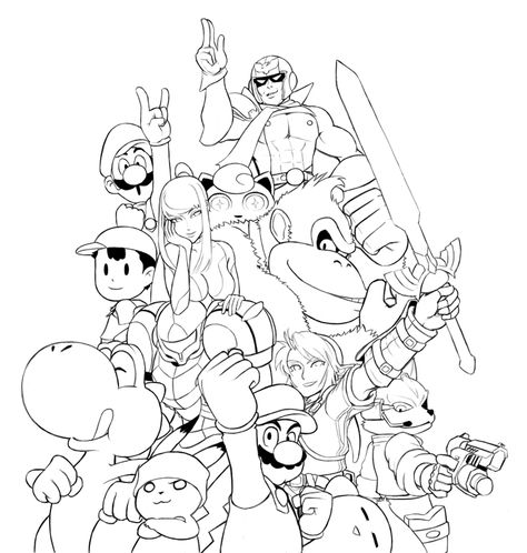 Super Mario Smash Bros, Super Mario Smash, Super Mario Coloring, Mario Smash, Super Smash Bros Characters, Mario Coloring, Super Mario Coloring Pages, Mario And Friends, Super Smash Bros Brawl