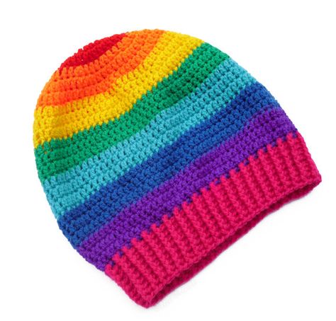 Crotchet Beanies, Crochet Boys, Rainbow Beanie, Boys Hats, Hats Crochet, Striped Beanie, Crochet Knit Hat, Bag Pattern Free, Girl Beanie