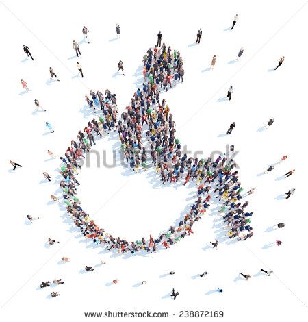 Large group of people in the form of a disabled person. Isolated, white background. - stock photo Puzzle Logo, Social Campaign, Kitchen Diy Makeover, Website Graphics, Nautical Pattern, World Days, Disabled People, Inclusive Design, Special Education Classroom