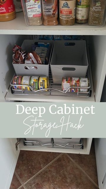 Get Organized - Kendra Jenkins on Instagram: "Are you struggling with deep cabinets and things getting lost? Or just a lot of lower cabinets rather than drawers? These pull out cabinet inserts are a great option! ⭐️I will link them in my stories and highlights.⭐️ • • • #getorganizedpei #getorganized #organizationtips #declutteryourmind #declutter #tidyhousetidymind #organization #decluttering #kitchenorganization #kitchenhacks #kitchengoals" Lower Cabinet Organization, Deep Cabinet, Cabinet Inserts, Pull Out Cabinet, Lower Cabinets, Tidy House, Declutter Your Mind, Low Cabinet, Cabinet Storage