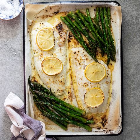 Easy lemon butter baked fish - Simply Delicious Easy One Pan Meals, Meals For Seniors, Easy Baked Fish Recipes, Fish Recipes Baked, Easy Sheet Pan Dinners, Sheet Pan Dinners Recipes, Meatless Recipes, Pan Meals, Baked Fish