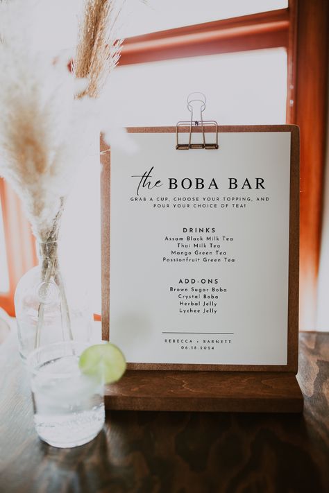 Self Serve Boba Bar Wedding Sign, Signature Drink Sign, Milk Tea Bar Menu Template, Editable Bubble Tea Menu, Wedding Bar Table Menu Sign Diy Boba, Bubble Tea Menu, Boba Bar, Bar Wedding Sign, Bar Menu Template, Minimal Layout, Graduation Party Table, Signature Drink Sign, Signature Drinks Sign