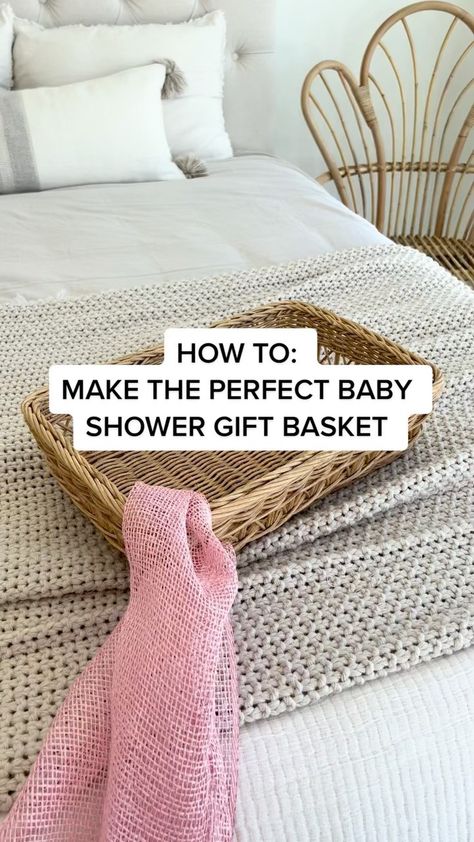 HOW TO: Make the perfect baby shower gift basket! 💗 #howto #babyshowergift #babyshower #newbornessentials #newbornadvice… | Instagram New Baby Gift Basket Walmart, Babyshower Basket Girl, Baby Shower Girl Baskets Gift Ideas, Baby Clothes Basket Gift, Newborn Gift Ideas Basket, Gift Basket Baby Shower Boy, Baby Book Baskets Shower Gifts, Girl Baby Shower Basket Ideas, Baby Essentials Gift Basket