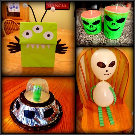 This looks like so much fun I just had to pin it! #alissaroberts makes easy Alien Crafts for Kids that are a blast! Good stuff! Spaceship Crafts, Speech Crafts, Alien Crafts, Alien Party, Candle Projects, Space Birthday Party, Balloon Crafts, Easy Halloween Crafts, Halloween Activities For Kids