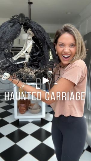 63K views · 770 reactions | DIY HAUNTED CARRIAGE!!! 💀 All items used are from the Dollar Store! Another easy and affordable Halloween craft! | Mary Beth Wilhelm | Cartoon Band · Funky Town Dollar Store Halloween Diy, Dollar Tree Halloween Decor, Cartoons Band, Halloween Pumpkin Diy, Halloween Party Decor Diy, Pumpkin Diy, Halloween Trends, Dollar Tree Halloween, Halloween Makeup Diy