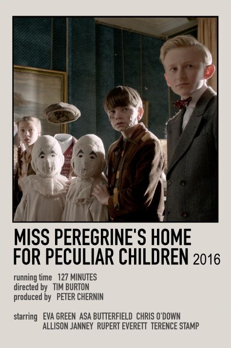 Miss Peregrines Home, Miss Peregrine's Peculiar Children, Movies To Watch Teenagers, Miss Peregrines Home For Peculiar, Iconic Movie Posters, Movie Card, Miss Peregrine, Peculiar Children, Film Posters Minimalist