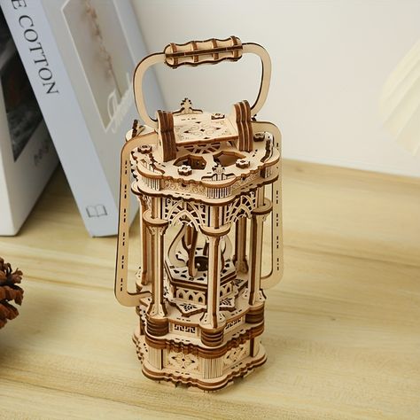 3d Wooden Puzzle, Wooden Lanterns, Diy Lanterns, Vintage Lanterns, Led Lantern, Wooden Jigsaw Puzzles, Wooden Jigsaw, Diy Lamp, Diy Vintage