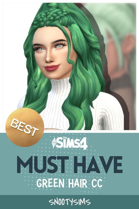 Thanks to CC, you can now enjoy the benefits of having a unique green hairdo for Sims of all ages. Keep reading to discover the best Sims 4 green hair CC pieces you can download for your gameplay! Mint Sims 4 Cc Hair, Sims 4 Cc Green Hair, Sims 4 Mint Hair, Male Hairstyle, Mint Green Hair, Unnatural Hair Color, Sims 4 Hair Male, Dark Green Hair, Female Hairstyles