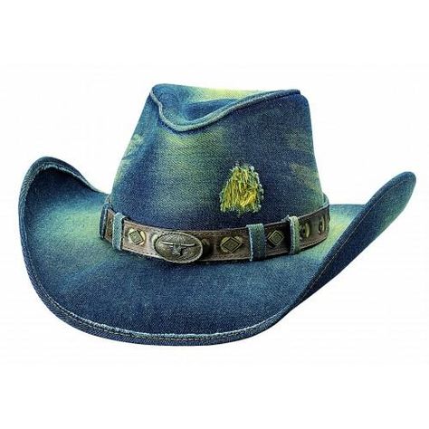 Perfect for any outfit the Nonstop features Denim material, a pinchfront crown, amd a leather-like hatband with a bullhead concho centered around diamond-like studs. • Bullhead Concho• Pinchfront Crown• Denim Material• 3 3/4" Brim Womens Western Hats, Denim Cowgirl, Straw Cowboy Hat, Cowgirl Hat, Western Hats, Cowgirl Hats, Hat Band, Non Stop, Cowboy Hat