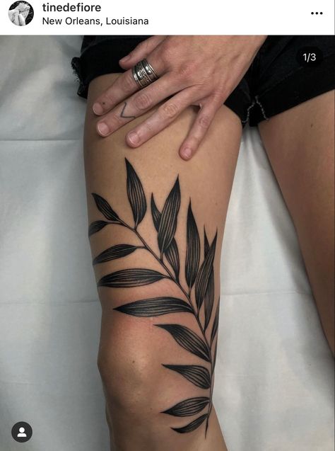 Ny Tattoo, Tattoo Real, Botanisches Tattoo, Knee Tattoos, Fern Tattoo, Blackout Tattoo, 4 Tattoo, Vine Tattoos, Getting A Tattoo