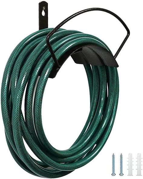 Garden Hose Hanger, Water Hose Holder, Dream Garden Backyards, Garden Hose Storage, Modern Water Feature, Pools For Small Yards, Front Lawn Landscaping, Backyard Covered Patios, Hose Hanger