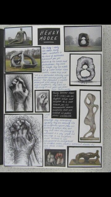 Henry moore artist study sketchbook Artist Research Page, Photography Sketchbook, Sketchbook Layout, Textiles Sketchbook, Artist Study, Art Alevel, Gcse Art Sketchbook, A Level Art Sketchbook, Henry Moore