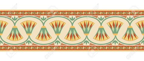 Egyptian Design Pattern, Egyptian Pattern, Egyptian Design, Digital Borders Design, Pattern Images, Leather Pattern, Beige Background, Border Design, Royalty Free Images