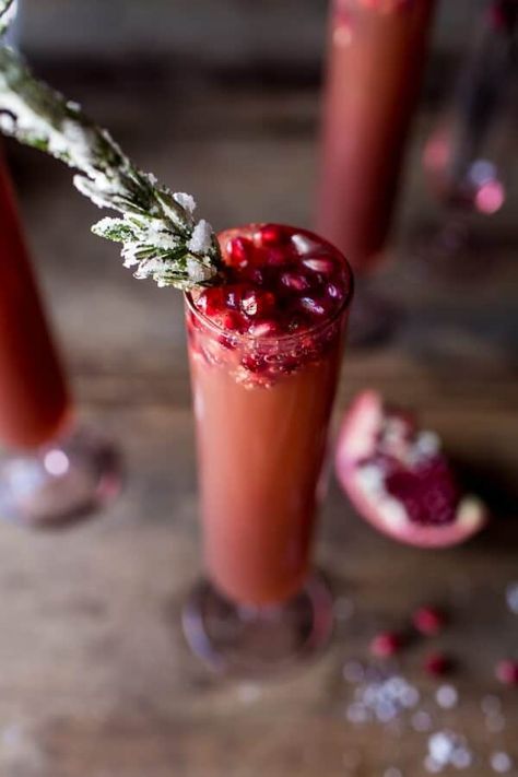 , Pomegranate Punch, Pomegranate Drinks, Rosemary Recipes, Champagne Punch, Juice Flavors, Festive Cocktails, Half Baked, Half Baked Harvest, Christmas Cocktails