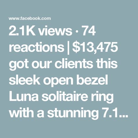 2.1K views · 74 reactions | $13,475 got our clients this sleek open bezel Luna solitaire ring with a stunning 7.12 carat slightly warm G-color VS1 clarity emerald center stone. Shown here in natural sunlight. 

For their Luna solitaire they opted for a custom thicker 2.5mm solitaire band with a floating gallery ($400 upgrade) and kept it classic set in 14k yellow gold ✨
•••••••••••••••••• 
 #CreatedLuna
𝘊𝘌𝘕𝘛𝘌𝘙 𝘚𝘛𝘖𝘕𝘌:
• 7.12 carat center (1.43 ratio) 
• 13x9.12mm step cut emerald 
• Color: G
• Clarity grade: VVS2 
• Polish: excellent
• Symmetry: excellent 
𝘚𝘌𝘛𝘛𝘐𝘕𝘎: 
• 2.5mm solitaire band, floating gallery and an invisible open bezel set in 14k yellow gold 
• $13,475 (as shown) 
 • Shown on a size 4.5 finger 

𝘛𝘰 𝘳𝘦𝘤𝘳𝘦𝘢𝘵𝘦 𝘵𝘩𝘪𝘴 𝘳𝘪𝘯𝘨 𝘶𝘴𝘪𝘯𝘨 𝘢 𝘮𝘰𝘪𝘴? Solitaire Bands, Step Cut, Emerald Color, Natural Sunlight, 1k Views, Solitaire Ring, Bezel Setting, Size 4, Yellow Gold