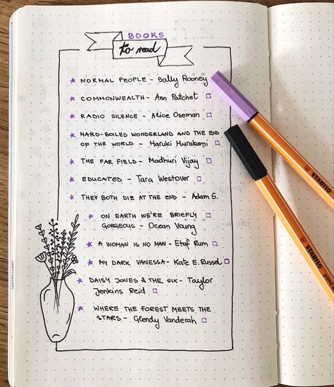 Tbr list, books, bulletjorunal, bujo planner, bulletjournaling Bujo Tbr Page, Journal Ideas Book List, Book List Journal Ideas, Tbr List Journal, Bujo Reading List, Book Bullet Journal Spread, Tbr Bullet Journal, Tbr List Bullet Journal, Bujo To Do List