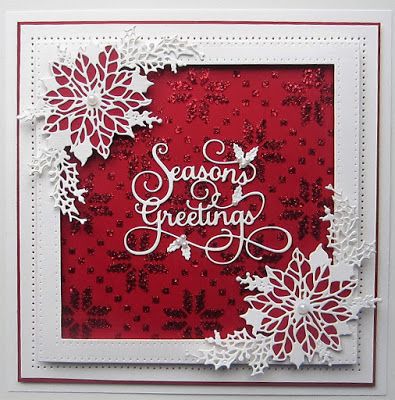 Handcrafted Christmas Cards, Poinsettia Cards, Red And White Christmas, Homemade Christmas Cards, Christmas Scrapbook, Christmas Frames, Diy Christmas Cards, Season's Greetings, Christmas Cards To Make