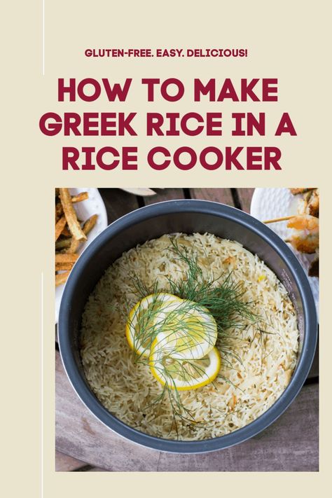 Rice In A Rice Cooker, Zojirushi Rice Cooker, Greek Rice, Greek Lemon Rice, Rice Maker, Rice Side Dish Recipes, Rice Cooker Recipes, Rice Side, Rice Side Dishes