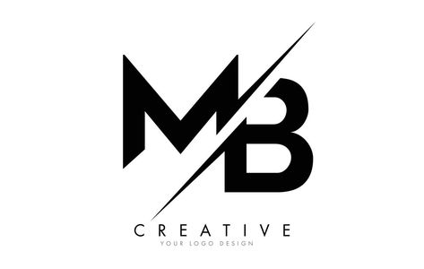 MB M B Letter Logo Design with a Creative Cut. B M Logo Design, Mb Logo Design Letter, Mb Logo Design, M B Logo, Mb Logo, B Letter Logo, B Letter, Android Wallpaper Dark, Edit Logo