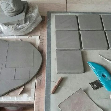 Making Tiles From Clay, Making Ceramic Tiles, How To Make Ceramic Tiles, Bathroom Tile Trends, Making Tiles, How To Make Tiles, Ancient Mosaic, Kent Ohio, Diy Keramik