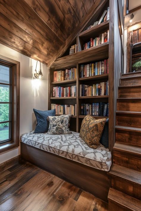 Design the perfect cozy reading nook in a quiet corner of your home. Use a comfy armchair, soft throw blankets, and a small bookshelf. Add fairy lights or a floor lamp for ambient lighting, and don’t forget a few plants for added tranquility. Perfect for bedrooms, living rooms, or even home offices. 📚🛋 #CozyReadingNook #BookishVibes #AestheticHome Bedroom Reading Nook Cozy Corner, Reading Nook Cozy Corner, Small Reading Corner, Bedroom Reading Nook, Comfy Reading, Comfy Armchair, Small Bookshelf, Library Room, Quiet Corner