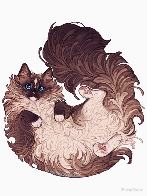 Ragdoll cat by Giulialibard Cat Ragdoll, Warrior Cat, Ragdoll Cat, Arte Animal, Cute Animal Drawings, Warrior Cats, Cat Drawing, A Drawing, Creature Art