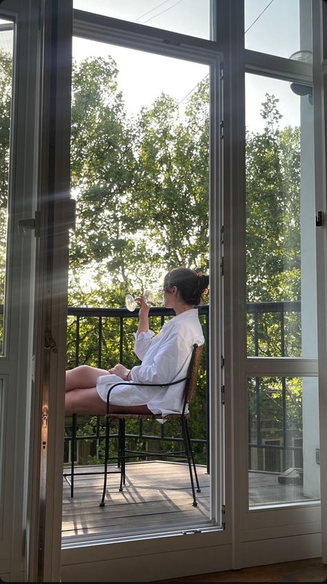 Breakfast On Balcony, Soft Morning Aesthetic, Simple Chic Outfits, Beginners Skincare, Balcony Vibes, Reset Ideas, Weekend Reset, Skincare For Glowing Skin, Mindful Yoga