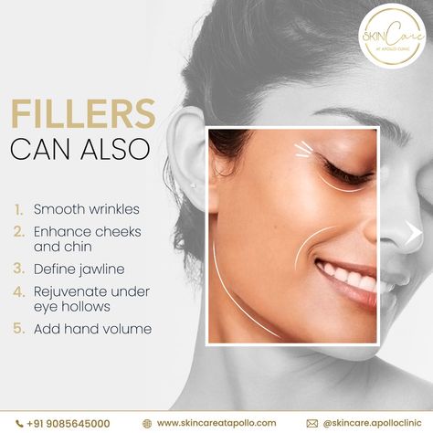 💉 Fillers Are Not Just for Lips! 🚀✨ Dreaming of fuller cheeks, a sharper jawline, or smoother skin? Dermal fillers can do it all! From under-eye hollows to the back of your hands, fillers bring youthful volume and smoothness wherever you need it. 💫 Perfect for those aged 22 and older. Benefits: Corrects severe wrinkles 😍 Adds volume to facial features 💫 Defines and contours your jawline 💪 Rejuvenates under-eye areas 🌟 Transform your look with our expert dermal filler treatments! Sched... Pamphlets Design, Sharper Jawline, Fuller Cheeks, Eye Hollows, Hair Poster Design, Post Reference, Under Eye Hollows, Hair Poster, Cheek Fillers