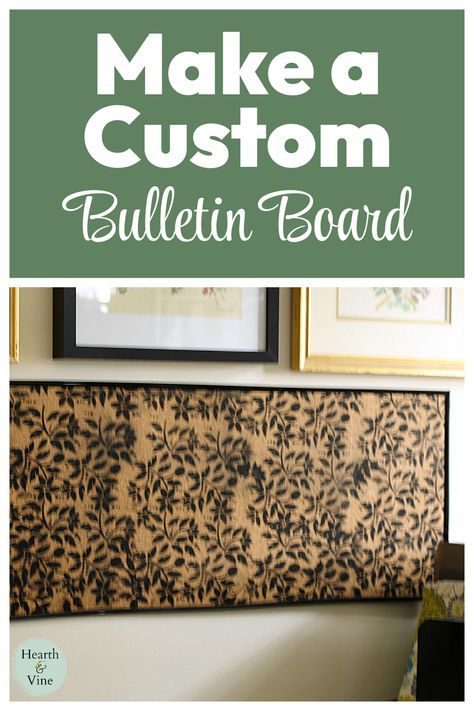 Partial view of a short yet wide bulletin board that's cork with black floral print. Large Bulletin Board, Diy Bulletin Board, Work Room, Creative Home, Staying Organized, Organization Hacks, Bulletin Boards, Bulletin Board, Fun Diys