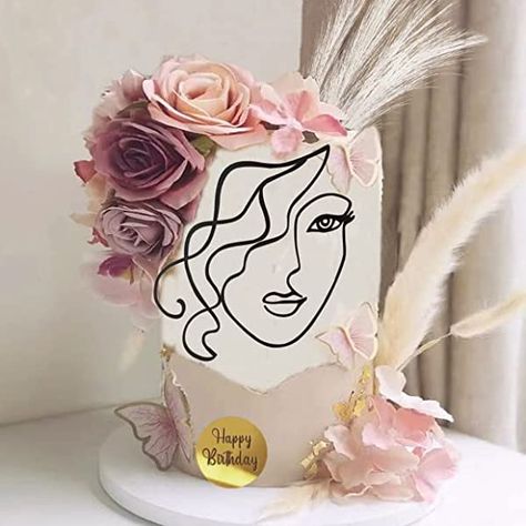 10 Pcs Minimalist Art Lady Black Face Cake Topper, 3D Abstract Minimalist Line Cake Toppers, Happy Birthday Cake Decoration Wedding Cake Toppers for Wedding Birthday Party Decor : Amazon.com.au: Pantry Food & Drinks Tail Types, Face Cake Topper, Art Birthday Cake, Boho Themed Party, Modern Birthday Cakes, Birthday Cake Decorations, Flower Cake Decorations, Face Cake, Buttercream Cake Designs