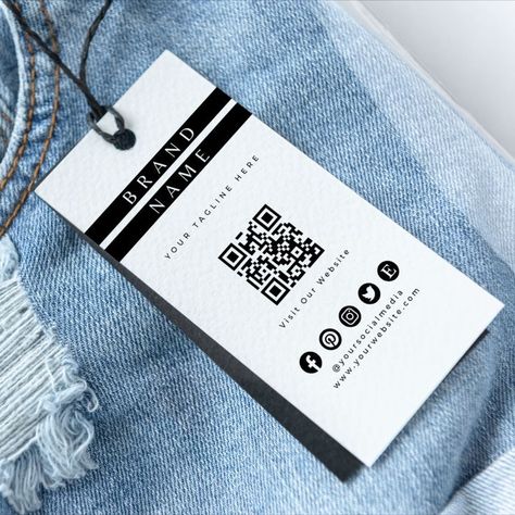 Create beautiful, professional hang tags with our easy-to-use templates. Add your logo, text, and images, and choose from a variety of fonts, colors, and styles. Easily add QR codes to your hang tags to direct customers to your website or social media pages. #hangtags #customhangtags . #Price_Tags_For_Clothing #Swing_Tag_Design #Hang_Tag_Template #Small_Business_Clothing Price Tags For Clothing, Hang Tag Template, Tshirt Branding, Small Business Clothing, Price Tag Design, Custom Hard Hats, Name Tag Design, Christian Clothing Brand, Custom Hang Tags