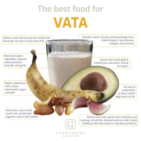 Ayurvedic Diet Vata, Ayurvedic Recipes Vata, Vata Diet, Body Type Diet, Ayurveda Vata, Lean Diet, Rice Types, Ayurveda Diet, Organic Body Lotion