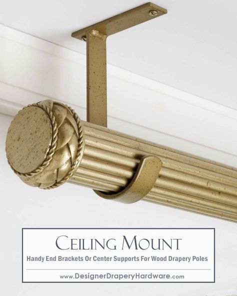 Ceiling Mounted Curtains, Ceiling Mount Curtain Rods, Bedroom Curtains With Blinds, Ceiling Curtain Rod, Apartment Curtains, Bedroom Design Diy, Wood Curtain Rods, Diy Curtain Rods, Window Curtains Bedroom