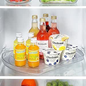 LAMU Lazy Susan Organizer for Refrigerator 15.4''x11'' Turntable Organizer for Fridge, Cabinet, Pantry, Kitchen Bathroom Vanity Makeup Refrigerator Organizers and Storage, Clear, Rectangle,1Pack Amazon Fridge, Bathroom Vanity Makeup, Lazy Susan Organizer, Fridge Organizers, Cabinet Spice Rack, Fridge Cabinet, Lazy Susan Organization, Chobani Greek Yogurt, Amazon Kitchen Finds