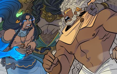 Neal Illustrator - YouTube Poseidon And Zeus, Zeus Hades, Zeus And Hades, Musical Fanart, Mythology Humor, Hades Game, Greece Mythology, Epic The Musical, Greek Mythology Humor