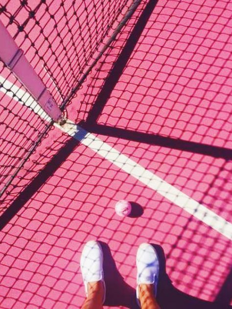 Pink tennis court #tennis #pink #aesthetic #whitevans #tenniscourt Tennis Wallpaper, Sport Aesthetic, Bedroom Wall Collage, Baby Pink Aesthetic, Sports Aesthetic, Outfit Vintage, Pink Photo, Picture Collage Wall, Pastel Pink Aesthetic