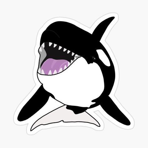 Get my art printed on awesome products. Support me at Redbubble #RBandME: https://www.redbubble.com/i/sticker/Orca-Killer-Whale-Pattern-by-KantstandyaC/147005442.JCQM3?asc=u Orca Sticker, Whale Pattern, Illustration Styles, Killer Whale, Decorate Notebook, Killer Whales, Sea Turtles, Coloring Stickers, Eye Catching Colors