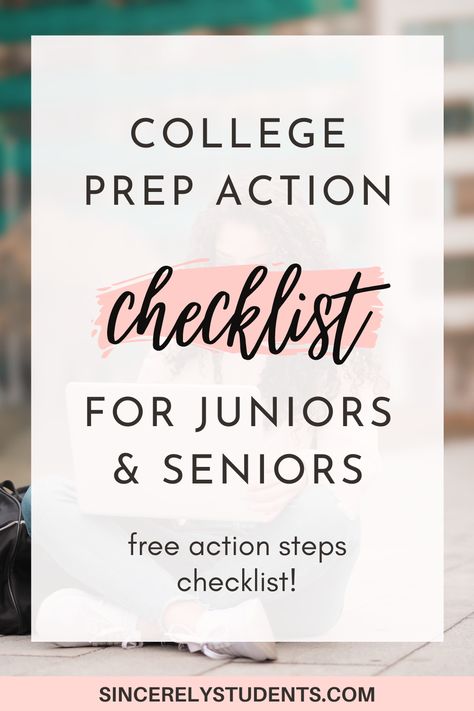 Stressing about college prep as a junior or senior? You need to check out this free college prep checklist for upperclassmen. Follow these steps to ensure a smooth college application process! #collegeprep #college How To Prep For College, Junior Year Checklist, Senior Year College Checklist, Junior Year High School Checklist, Senior Year Essentials, Applying For College, College Planning Checklist, Senior Year Checklist For Parents, Checklist For College