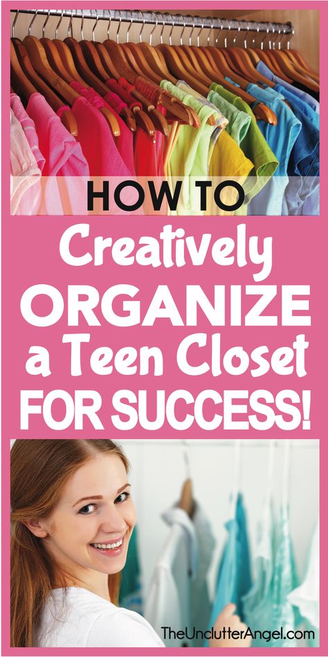 Teen Closet Organization, Tidy Wardrobe, Teen Closet, Girls Closet Organization, Small Closet Storage, How To Organize Your Closet, Organization Closet, Closet Hacks, Clothes Closet Organization