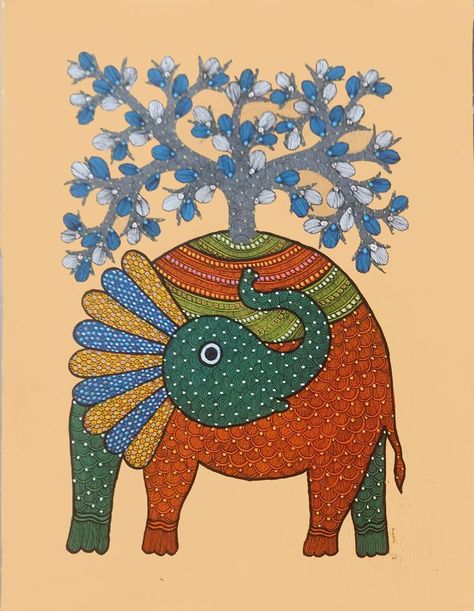 Dots Painting, Painting Elephant, Worli Painting, Gond Art, Gond Painting, Gold Art Painting, Boho Art Drawings, African Art Paintings, Pichwai Paintings