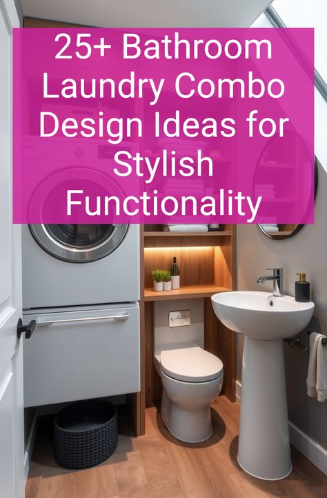 25+ Bathroom Laundry Combo Design Ideas for Stylish Functionality Bathroom Laundry Combo With Tub, Half Bathroom With Laundry Room, Laundry With Bathroom Ideas, Master Bath With Washer And Dryer Layout, Basement Laundry And Bathroom Combo, Tiny Bathroom With Laundry, Bathroom With Stackable Washer And Dryer, Washer And Dryer In Bathroom Ideas, Half Bathroom Laundry Combo