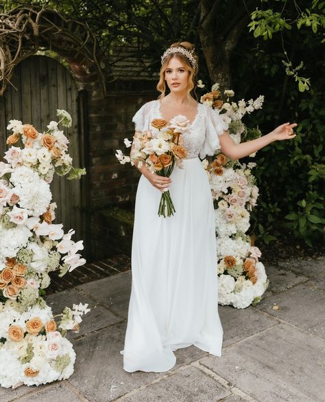 We will never stop being in love with Sicily by Kelsey Rose✨🤍⁠ ⁠ p.s we have done shoots with many animals, but a Peacock was a first!🦚⁠ ⁠ Concept: @stormemakeupartist @storme_hmua_education @bykayleighpodcast⁠ Venue: @yourcountryestate⁠ Florist: @axlblooms⁠ Dresses & Veils: @vickisbride⁠ Accessories: @clarelloydaccessories⁠ Photographer: @pippavolansphotography⁠ Models: @kelleyy.martinx @ronnykshevill @hannahlilyelizabeth @samiavazir @roseyvictoriax⁠ MUAs & Hair: @dolledbydorie @lauren.butle... Flutter Sleeve Wedding Dress, Kelsey Rose, Being In Love, Chiffon Wedding Dress, Sleeve Wedding Dress, Rose Lace, Bridal Boutique, Sicily, Flutter Sleeve