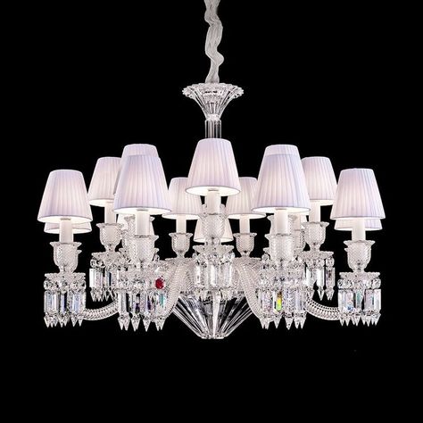 Paris 18 lights Baccarat crystal chandelier Baccarat Chandelier, Rectangular Chandelier, Modern Lighting Design, Baccarat Crystal, Round Chandelier, Bedroom Decor Design, Large Chandeliers, Chandelier Design, Chandelier Shades