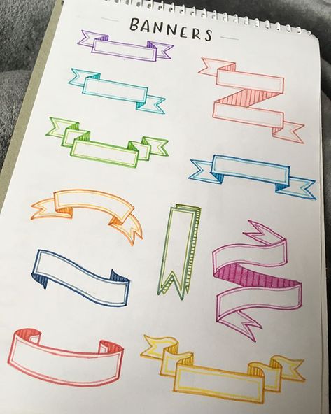 banners are a great way to make your titles look super cute. you can design, decorate and colour them to suit your theme. tag @bujo.help if… Bullet Journal Headers, Bullet Journal Banner, Journal Fonts, Desain Quilling, Bullet Journal Notes, Bullet Journal Mood, Bullet Journal Aesthetic, Bullet Journal Notebook, Bullet Journal Writing