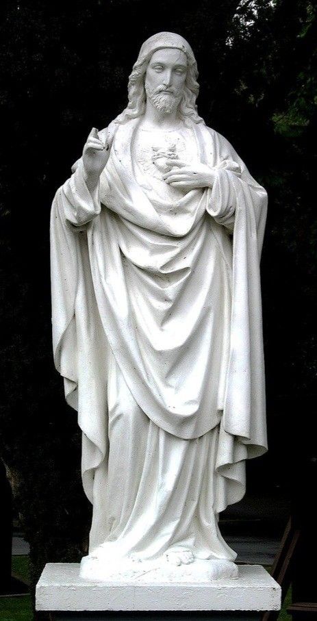 Jesus Christ Statue, Wooden Coffin, Spiritual Garden, Religious Statues, Catholic Wallpaper, Jesus Statue, Catholic Statues, Mary Pictures, Classic Sculpture