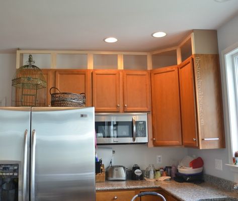 Fridge Side Uppers Complete Extending Kitchen Cabinets, Cabinet Extension, Kitchen Cabinets Update, Kitchen Cabinets To The Ceiling, Cabinets To The Ceiling, Framed Kitchen Cabinets, Kitchen Cabinet Sizes, Kitchen Cabinets To Ceiling, Frameless Kitchen Cabinets