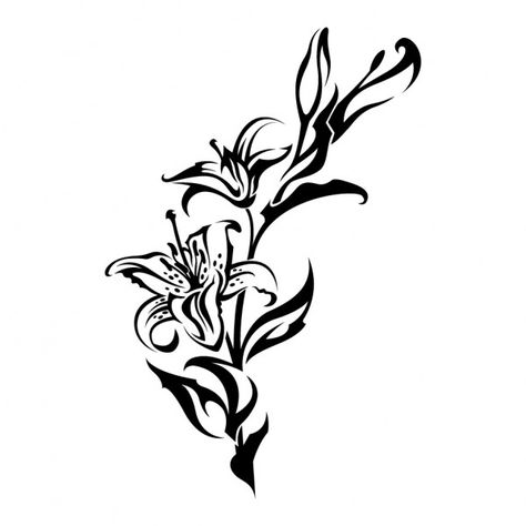 Lily Flower Tattoos, Small Pretty Tattoos, Cute Tiny Tattoos, Lily Tattoo, Stylist Tattoos, Dream Tattoos, Black Ink Tattoos, Dope Tattoos, Simplistic Tattoos