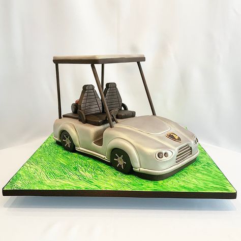 Golf cart cake Golf Cart Cake, Sport Cakes, Golf Cart, Golf Carts, Outdoor Bed, Golf, Cake, Outdoor Decor